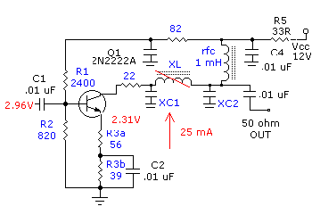 Class A amplifier with low pass filter output